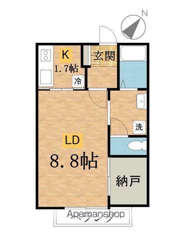 京王電鉄京王線 京王八王子駅 徒歩8分 3階建 築19年(1K/1階)の間取り写真