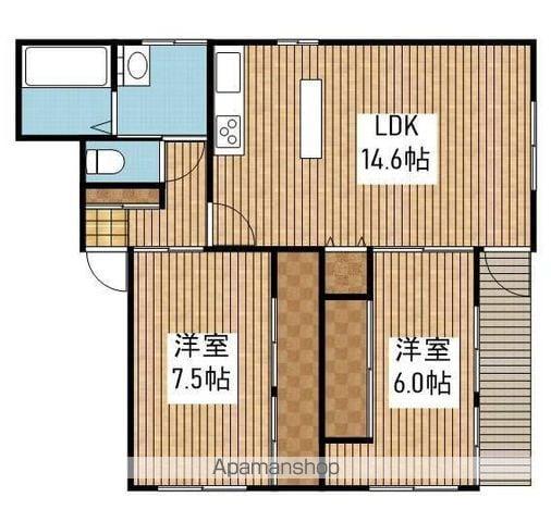 ハイツサンシャイン(2LDK/1階)の間取り写真