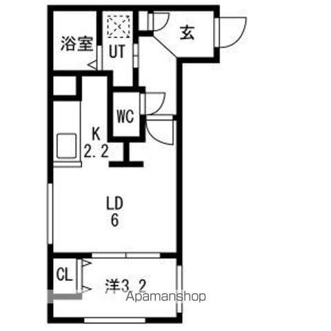 COLORE N17W5(1LDK/1階)の間取り写真