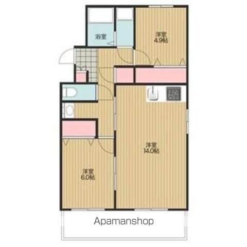 プレシアス赤城Ⅱ(2LDK/3階)の間取り写真