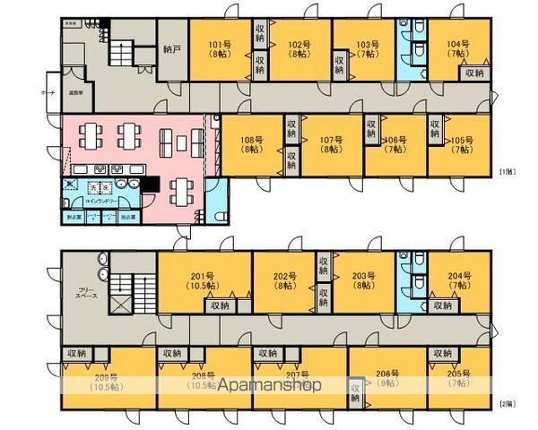 フレンドハウス(ワンルーム/1階)の間取り写真