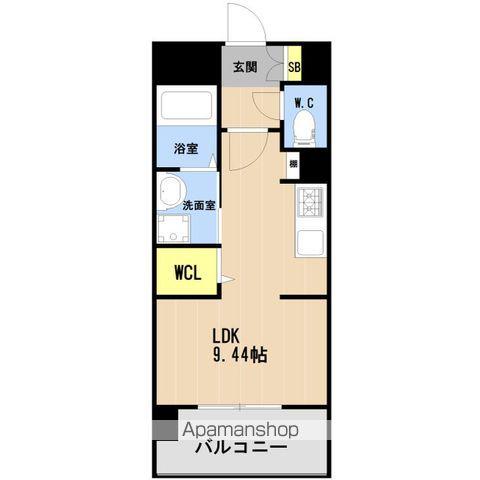 LIBTH箱崎宮前(ワンルーム/13階)の間取り写真