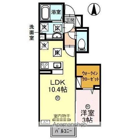 TENINOTSUME(1LDK/1階)の間取り写真