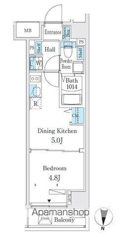 クラリティア板橋本町(1DK/5階)の間取り写真