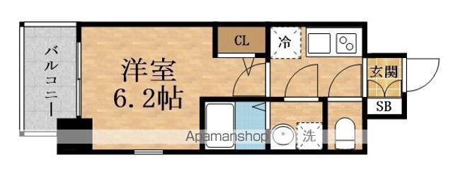 ESLEAD・THE GRAND OSAKA サウス(1K/2階)の間取り写真