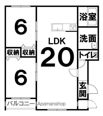 西18南28MS B棟(2LDK/1階)の間取り写真
