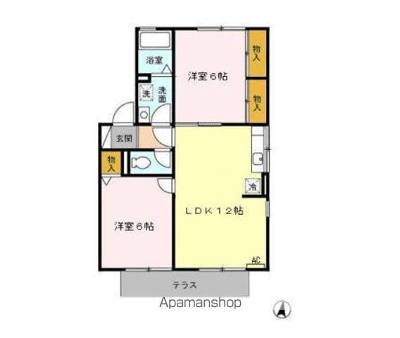 ニュースターズB(2LDK/1階)の間取り写真