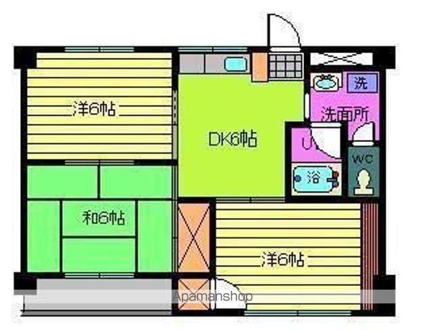 第86杉フラット(3DK/3階)の間取り写真