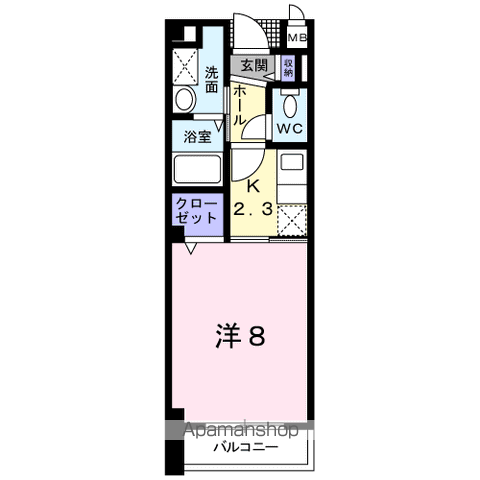 ブローテ(1K/1階)の間取り写真