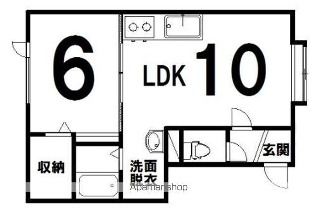 LEEK(1LDK/1階)の間取り写真