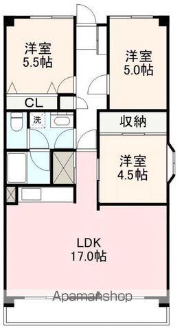 コート南国分寺(3LDK/2階)の間取り写真