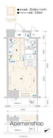 メインステージ市ヶ谷曙橋(1K/3階)の間取り写真