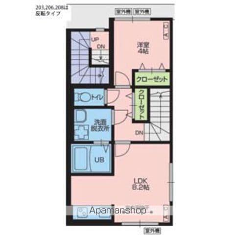 奥羽本線 乱川駅 徒歩21分 3階建 築1年(1LDK/2階)の間取り写真