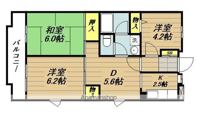 フレンドリー春大路(3DK/4階)の間取り写真