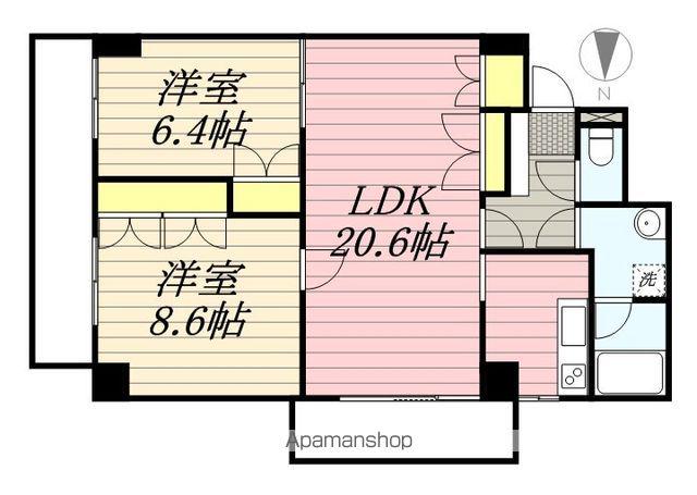 上浅田レジデンス(2LDK/2階)の間取り写真
