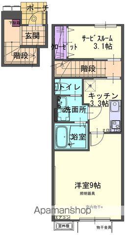 RYUSEIⅤB(1K/2階)の間取り写真
