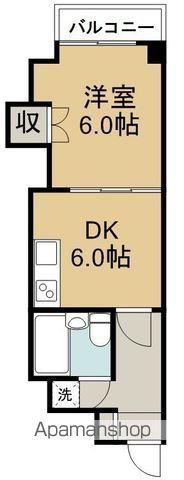シティ連坊Ⅲ(1DK/3階)の間取り写真