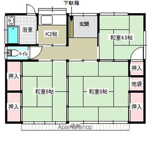 東北本線 二本松駅 徒歩18分 1階建 築51年(3K)の間取り写真