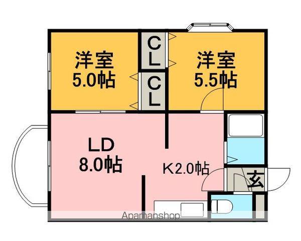 クリスタルハイツR2(2LDK/4階)の間取り写真