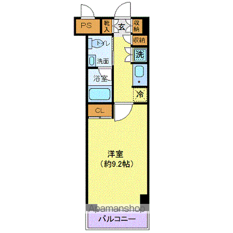 RISING PLACE石川町(1K/6階)の間取り写真