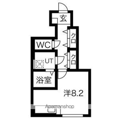 ROBE DE CHAMBRE(1K/1階)の間取り写真