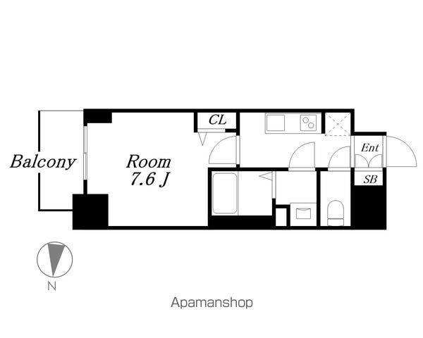 SHOKEN RESIDENCE名古屋 太閤通(1K/7階)の間取り写真