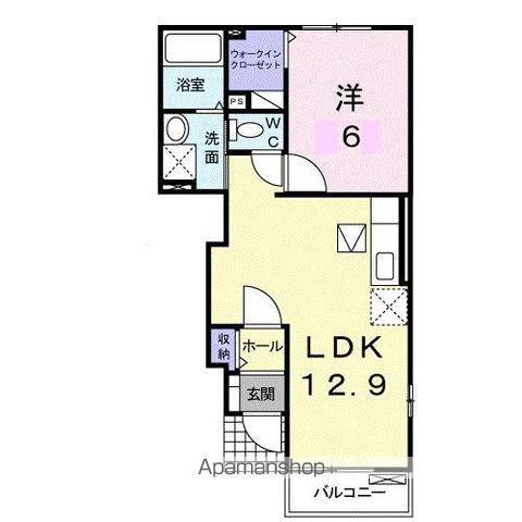 チェリブラッサムⅠ(1LDK/1階)の間取り写真
