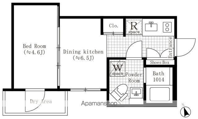 CREATIF池袋本町(1DK/B1階)の間取り写真
