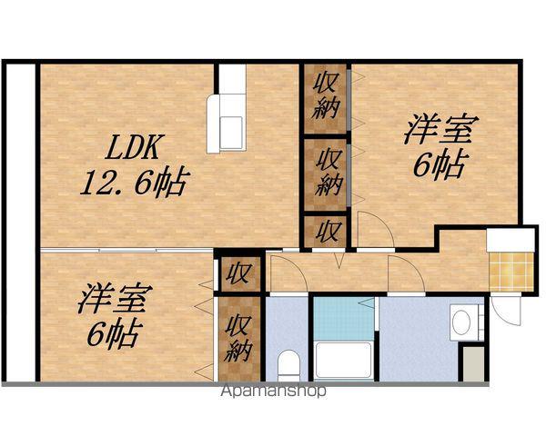 グランドハイツこまちⅡ(2LDK/3階)の間取り写真