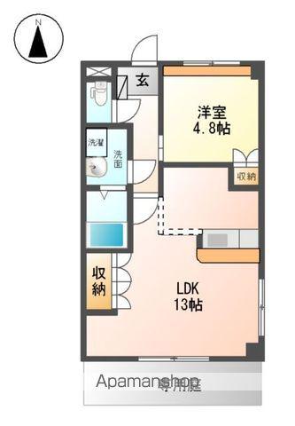 エバーハイツ(1LDK/1階)の間取り写真