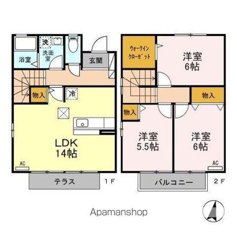 エクセルガーデンハイツ　ＡＢ(3LDK)の間取り写真