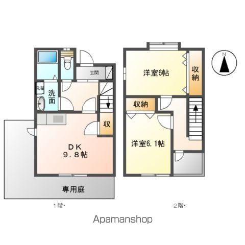 サンセベリアⅡ(2DK/1階)の間取り写真