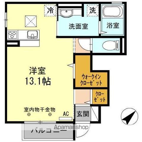 LEVANT(ワンルーム/1階)の間取り写真