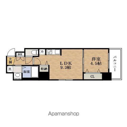 大阪メトロ千日前線 阿波座駅 徒歩6分 9階建 築4年(1LDK/3階)の間取り写真
