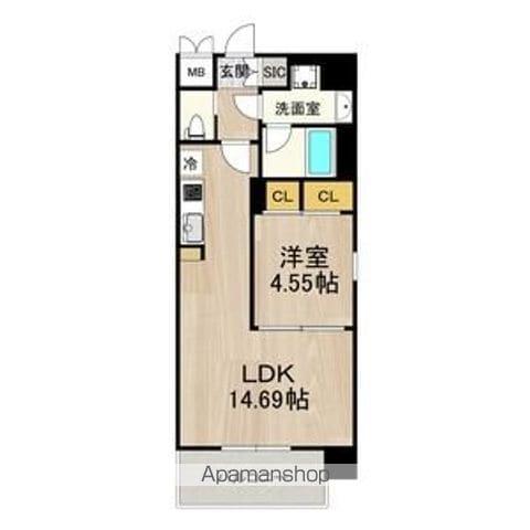 レオングラン本町橋(1LDK/9階)の間取り写真