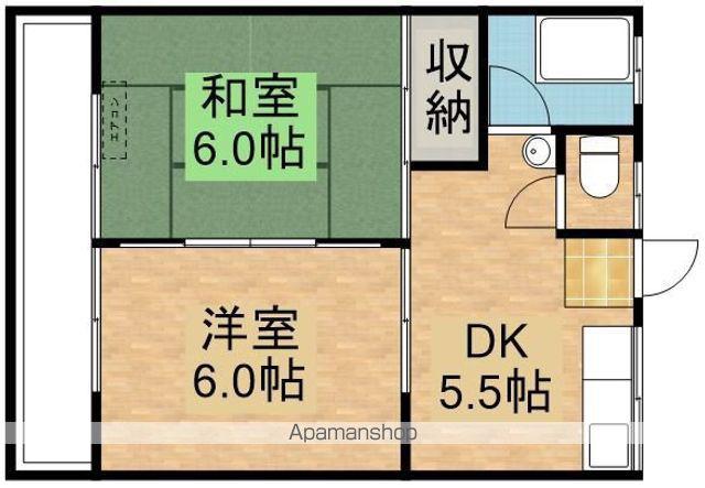 コーポインパドル(2K/1階)の間取り写真