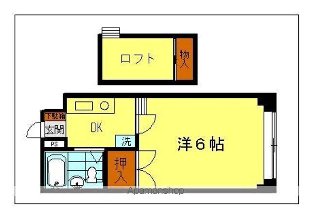オラン中原Ⅱ(1K/2階)の間取り写真