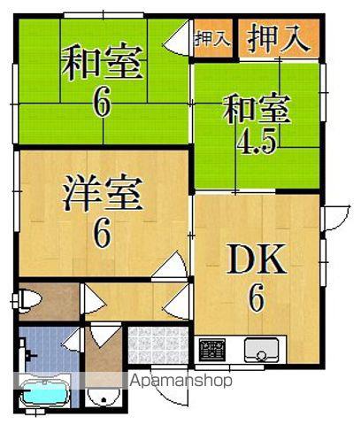 近鉄橿原線 大和西大寺駅 徒歩15分 1階建 築42年(3DK)の間取り写真