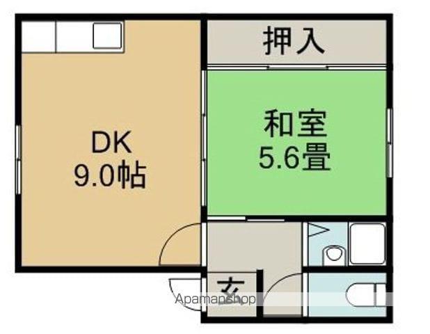 二条コーポ(1LDK/2階)の間取り写真