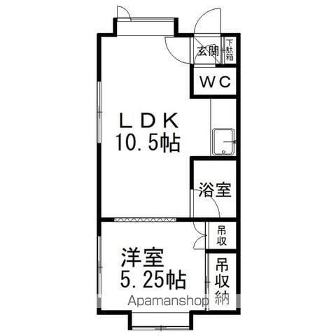 第1フラワーハイツ(1LDK/1階)の間取り写真