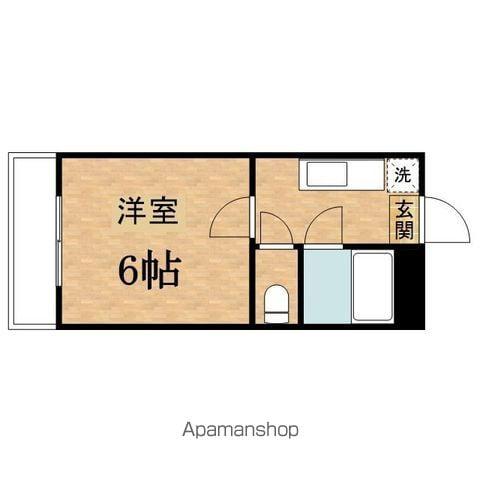 フラワーハイツB(1K/2階)の間取り写真