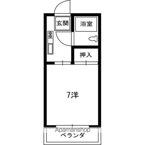 ライトハウス大津Ⅰ(1K/1階)の間取り写真