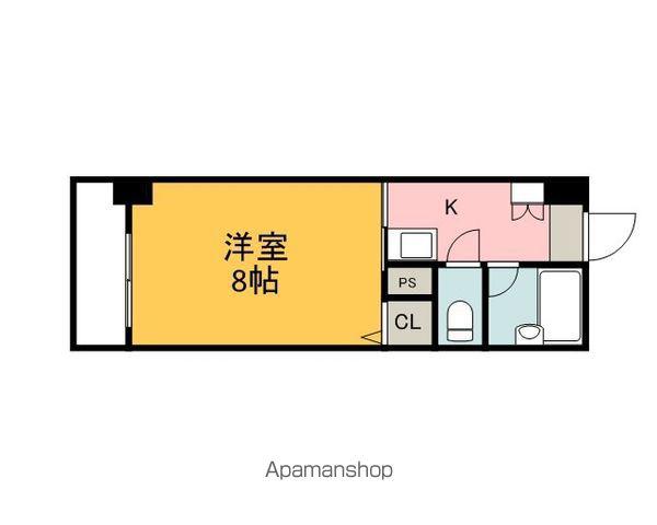 パティオ舟入(1K/3階)の間取り写真