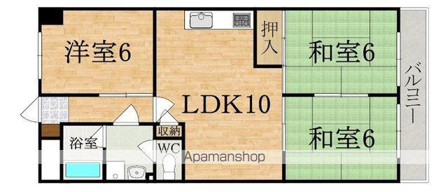 第6サンコウヒルズ北館(3LDK/3階)の間取り写真
