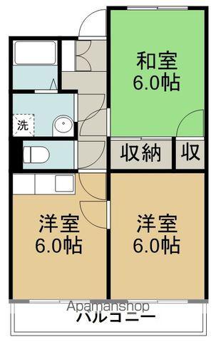 メゾン萩野町(2DK/4階)の間取り写真