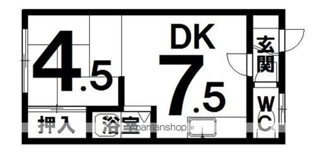三浦ハイツ(1DK/1階)の間取り写真