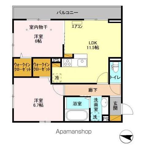 リヴェールコート(2LDK/3階)の間取り写真