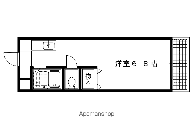 グランビィア御蔭(1K/3階)の間取り写真