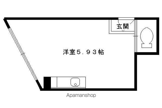 河原町フラット(ワンルーム/1階)の間取り写真