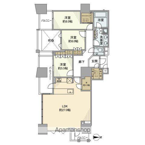 プラウドタワー名駅(3LDK/23階)の間取り写真